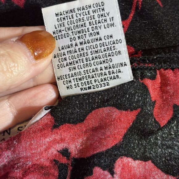 Jaclyn Smith Classic Vintage Y2K Floral Red/Black  Maxi Skirt Size S Whimsigoth - Picture 7 of 10